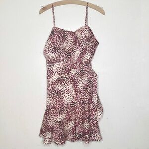 Express pink/black/cream animal print flowy dress